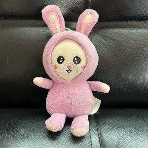 Cute Pink Bunny Plush Bag Charm Keychain by Marshall Retail Group Soft Embroider